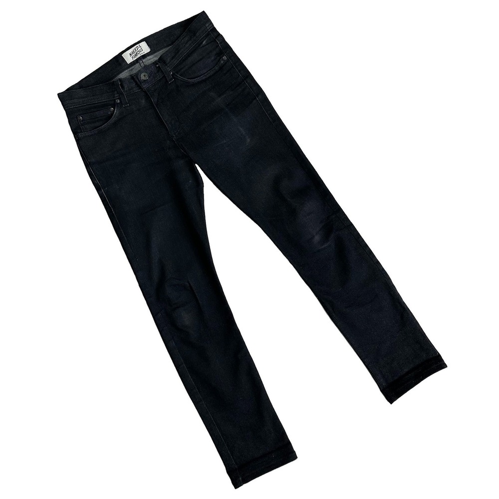 Naked & Famous Weird Guy Jeans Ash Black Stretch Denim Men Fits 31x30 Punk Goth